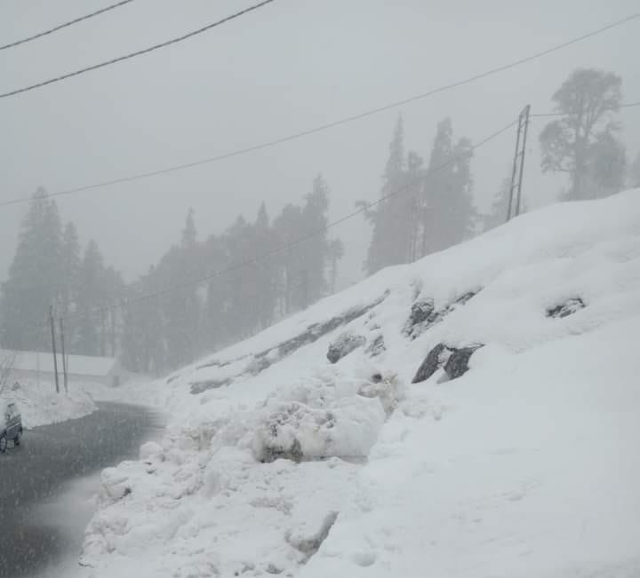 लाहोल घाटी में फिर शुरू हुई बर्फबारी